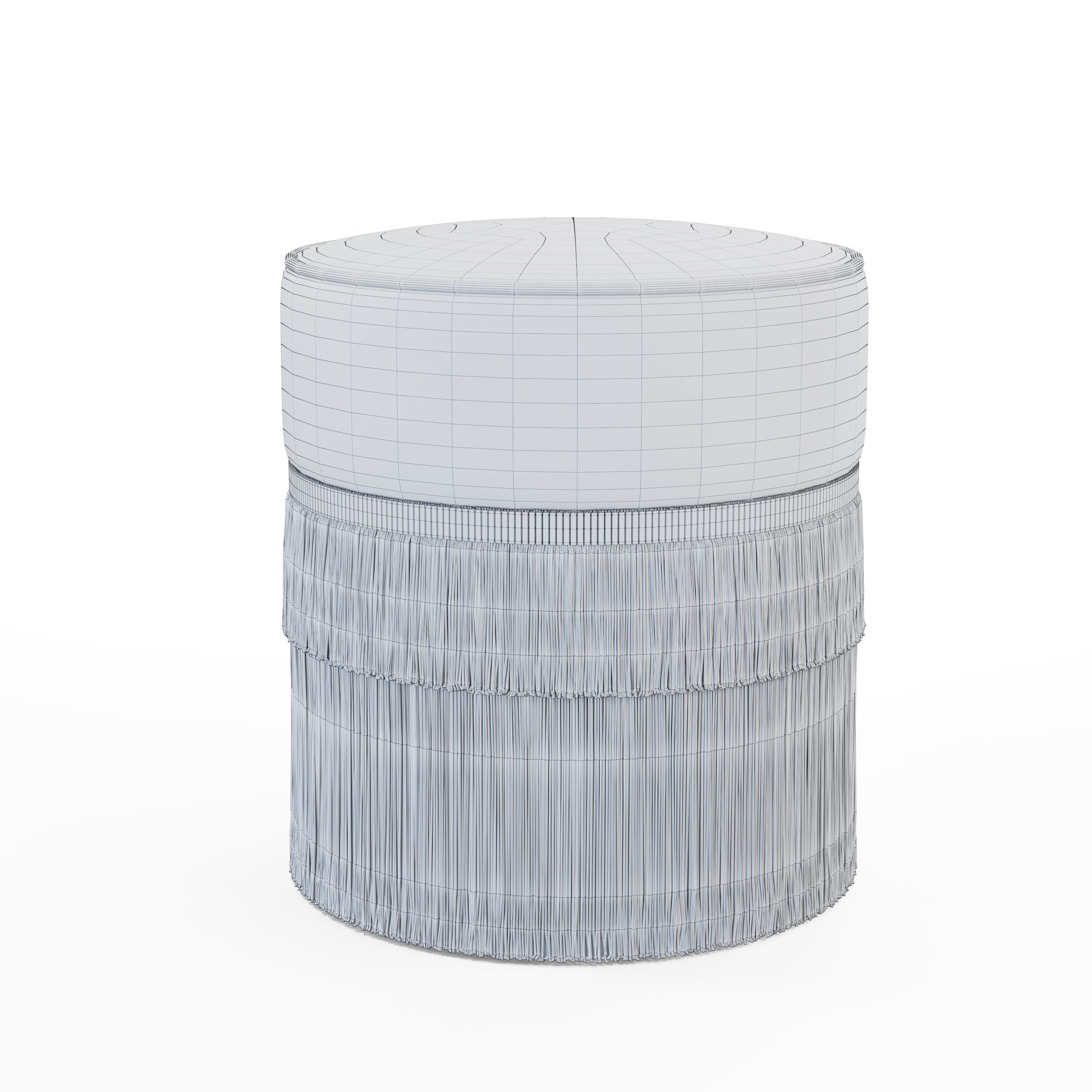 Couture Plain Pouf 3D model_8