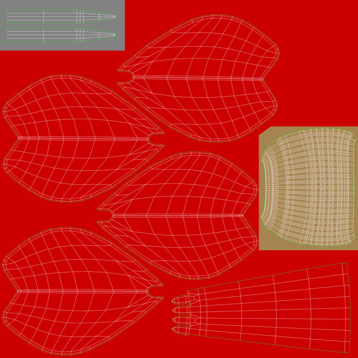 Red Dart Low-poly 3D model_15