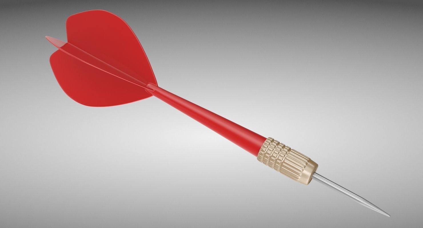 Red Dart Low-poly 3D model_2