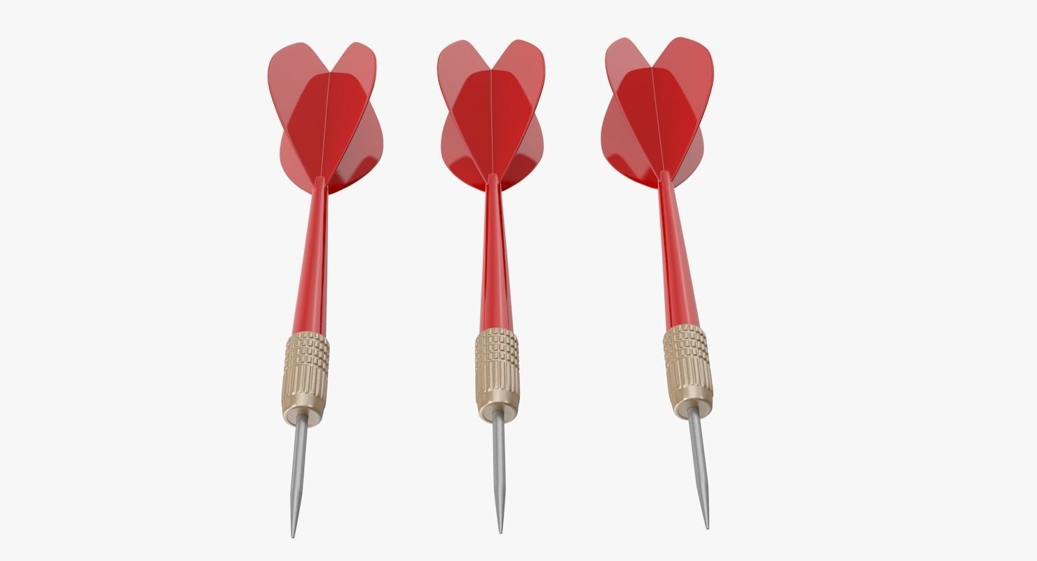 Red Dart Low-poly 3D model_7