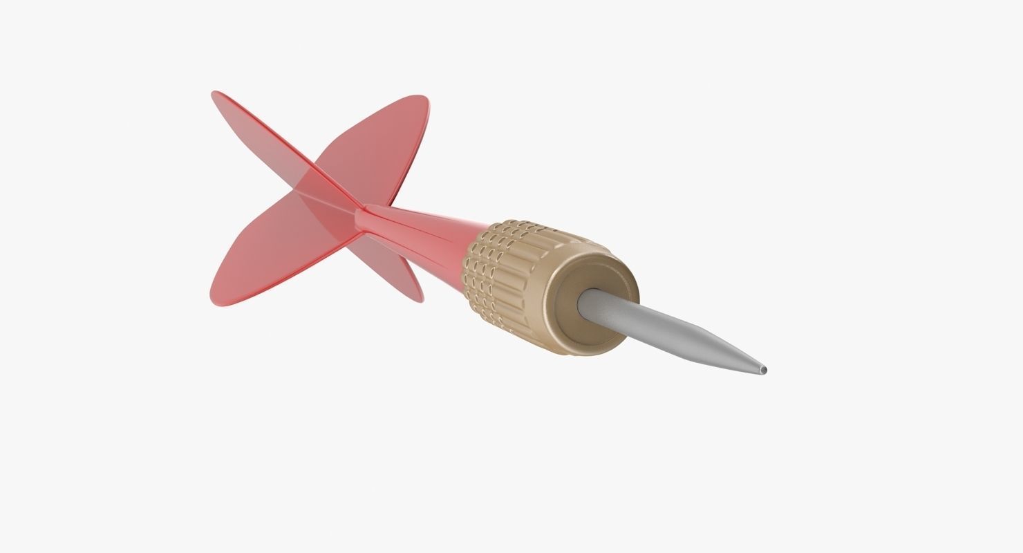 Red Dart Low-poly 3D model_6