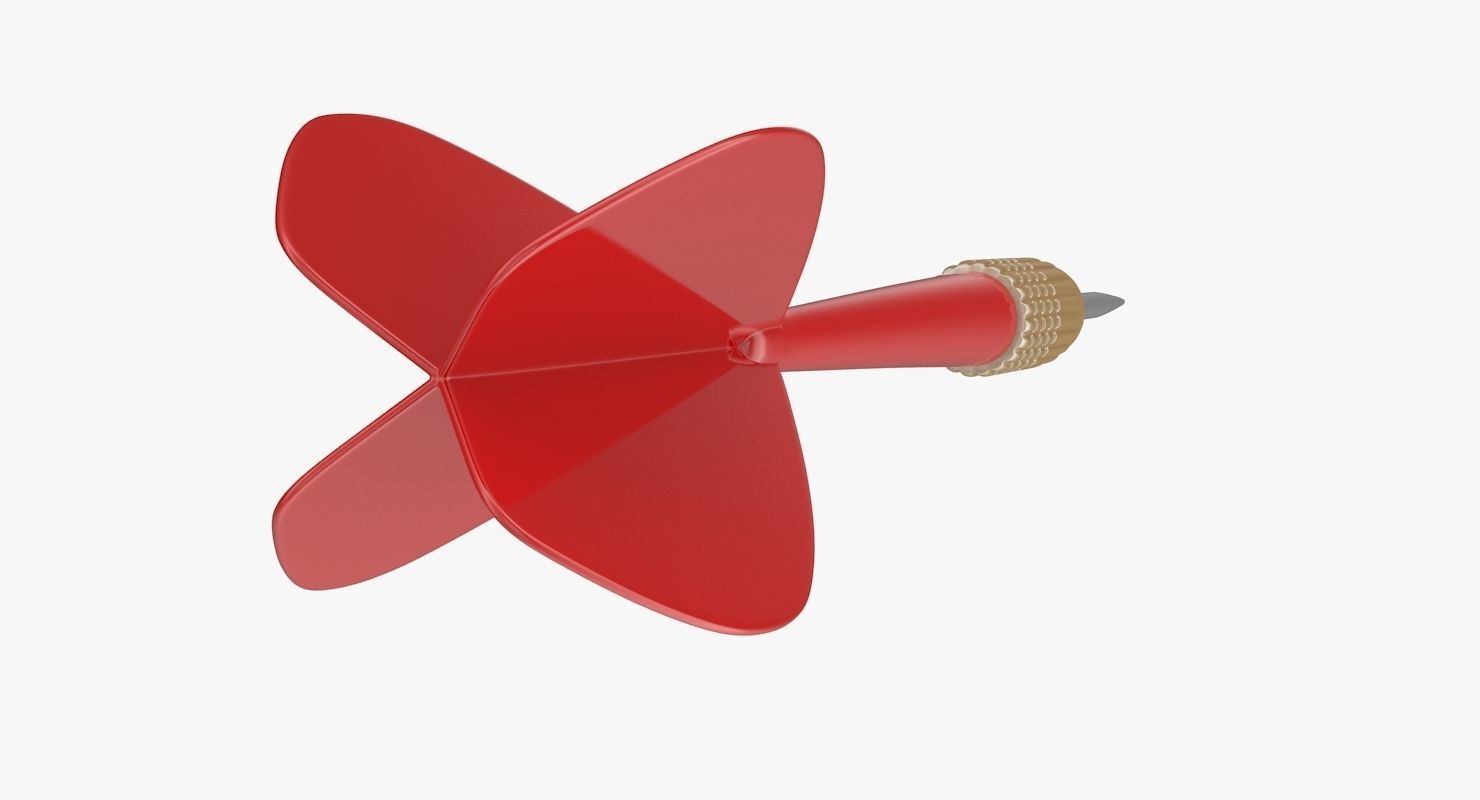 Red Dart Low-poly 3D model_5