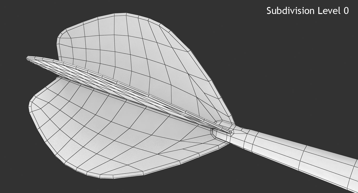 Red Dart Low-poly 3D model_13