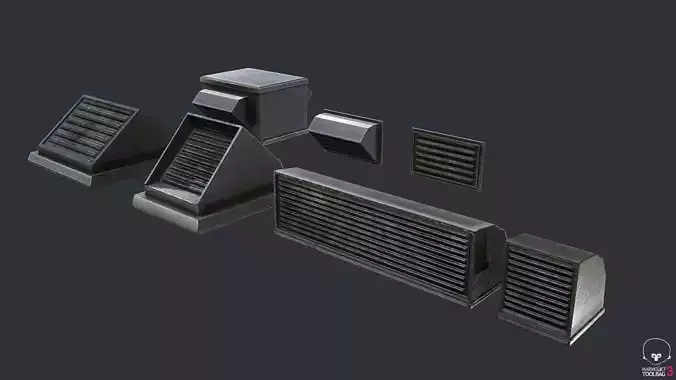 Vent Set of metal grilles