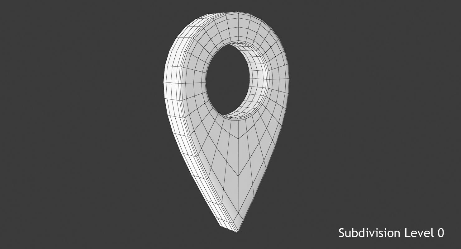 Map Pointer Low-poly 3D model_9