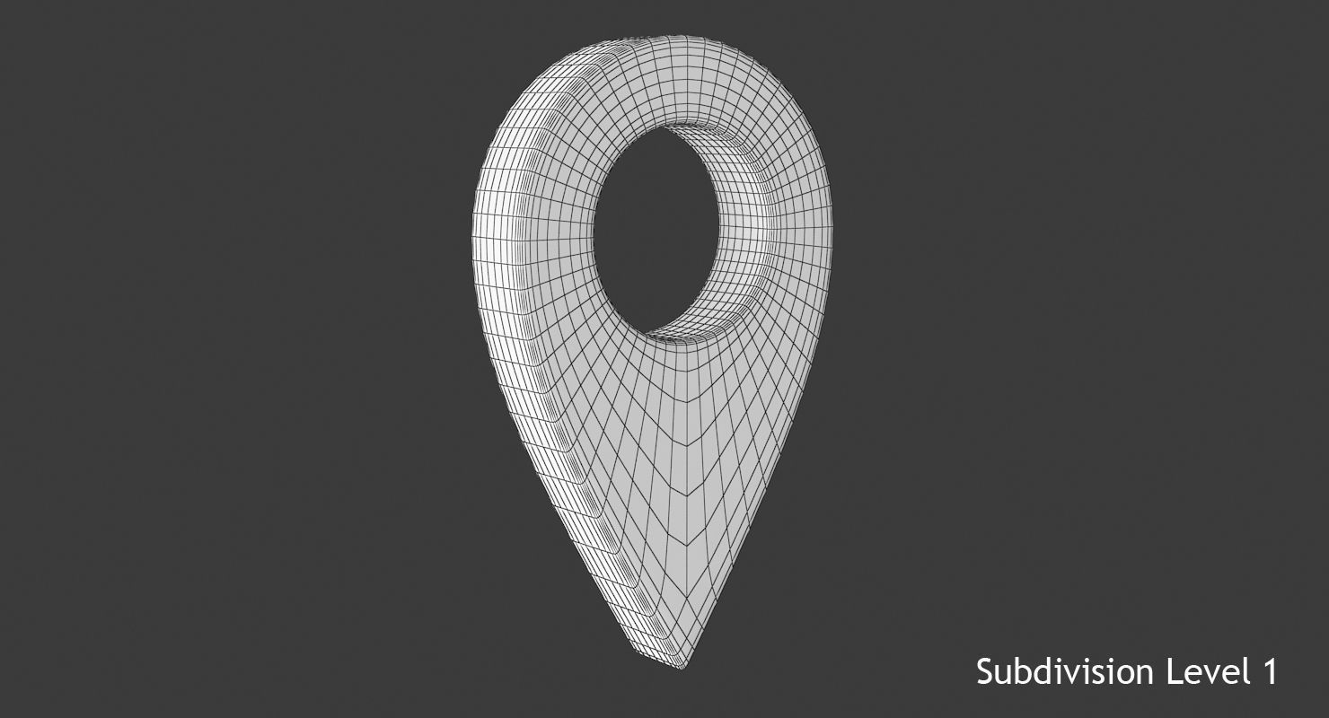 Map Pointer Low-poly 3D model_10