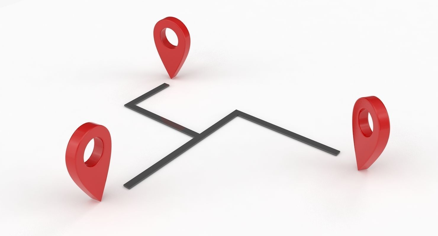 Map Pointer Low-poly 3D model_7