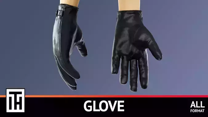 Glove Leather Low-poly 3D model