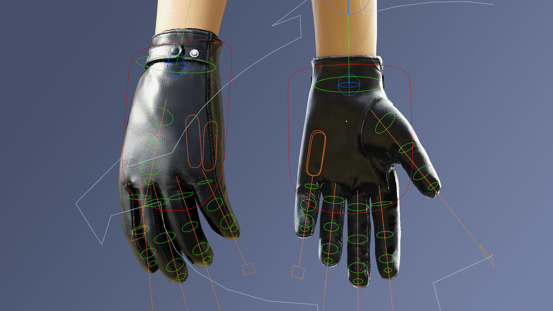 Glove Leather Low-poly 3D model_9