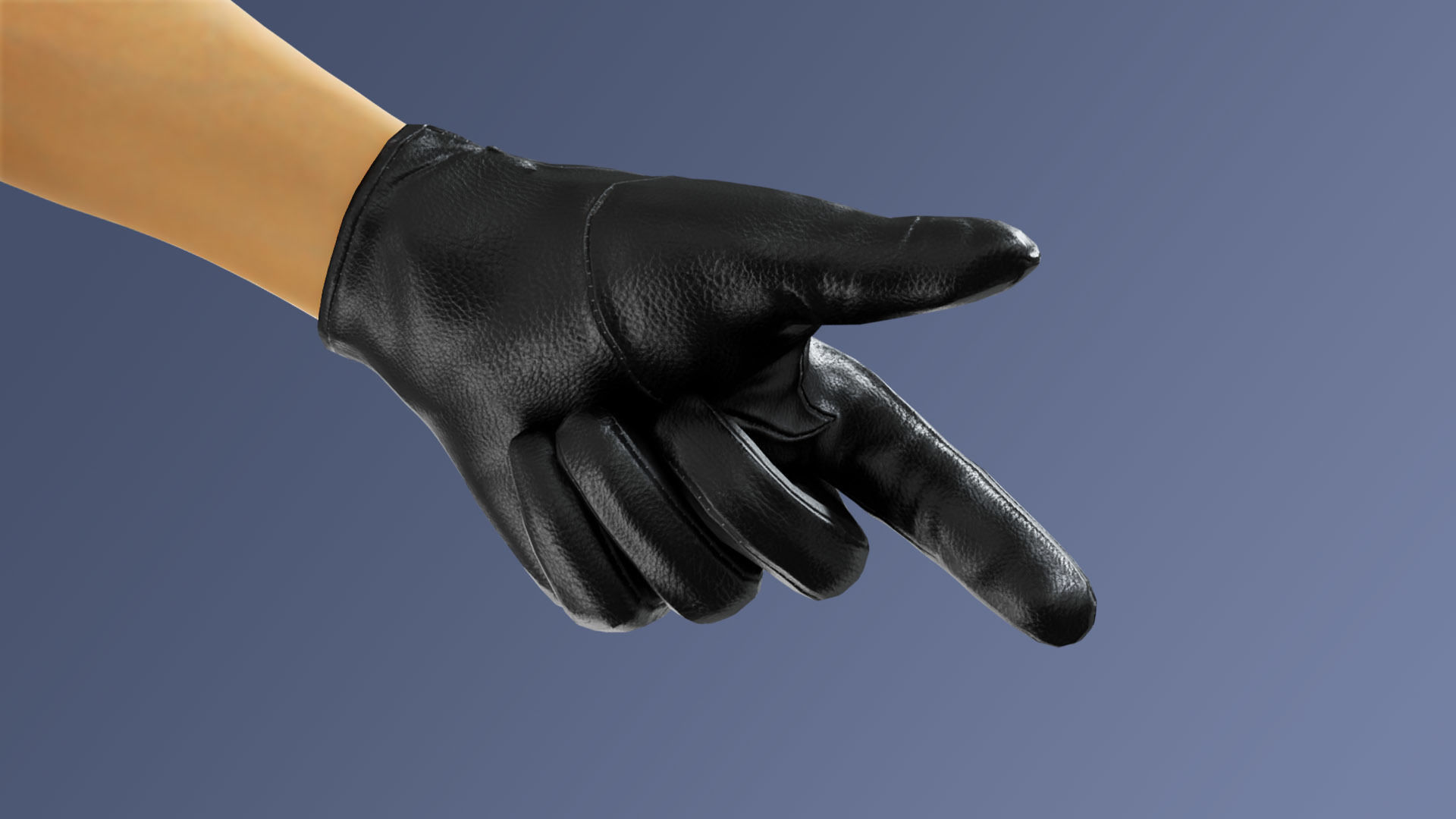 Glove Leather Low-poly 3D model_5