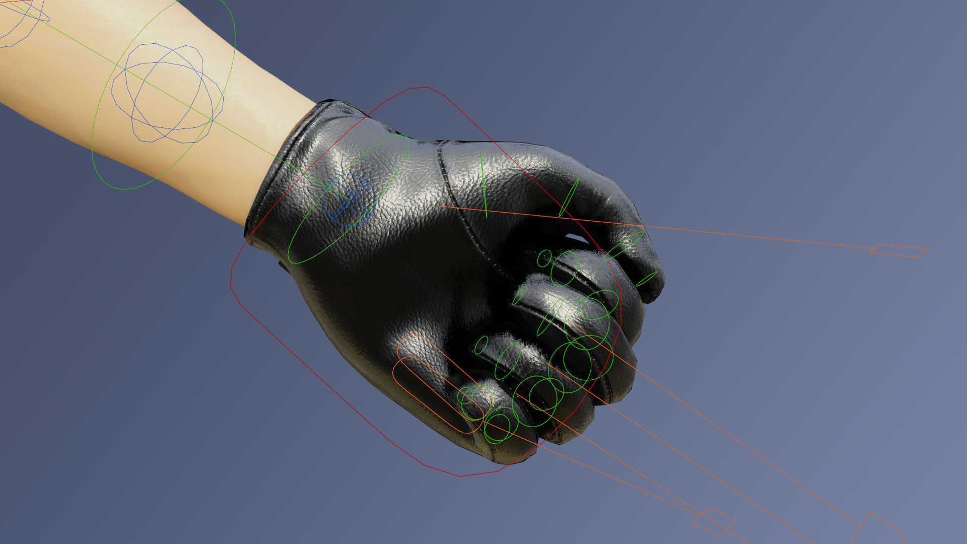Glove Leather Low-poly 3D model_11