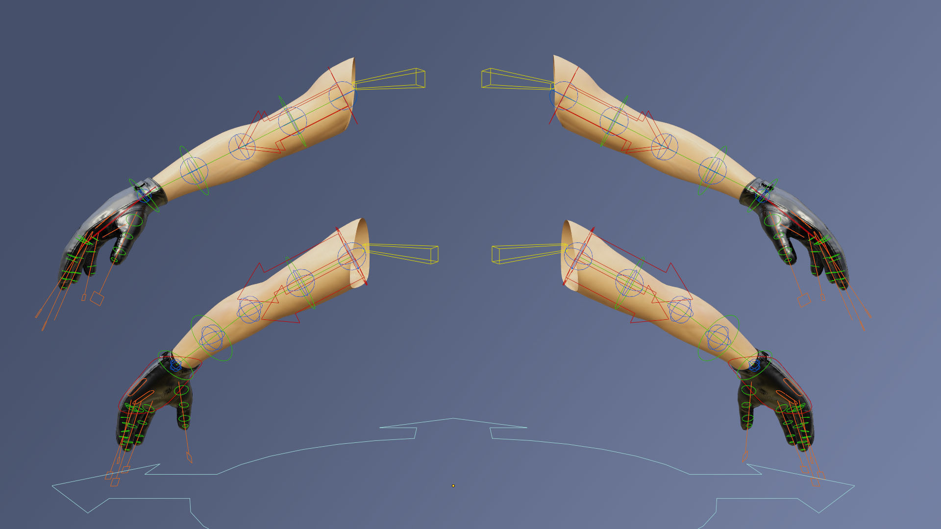 Glove Leather Low-poly 3D model_12