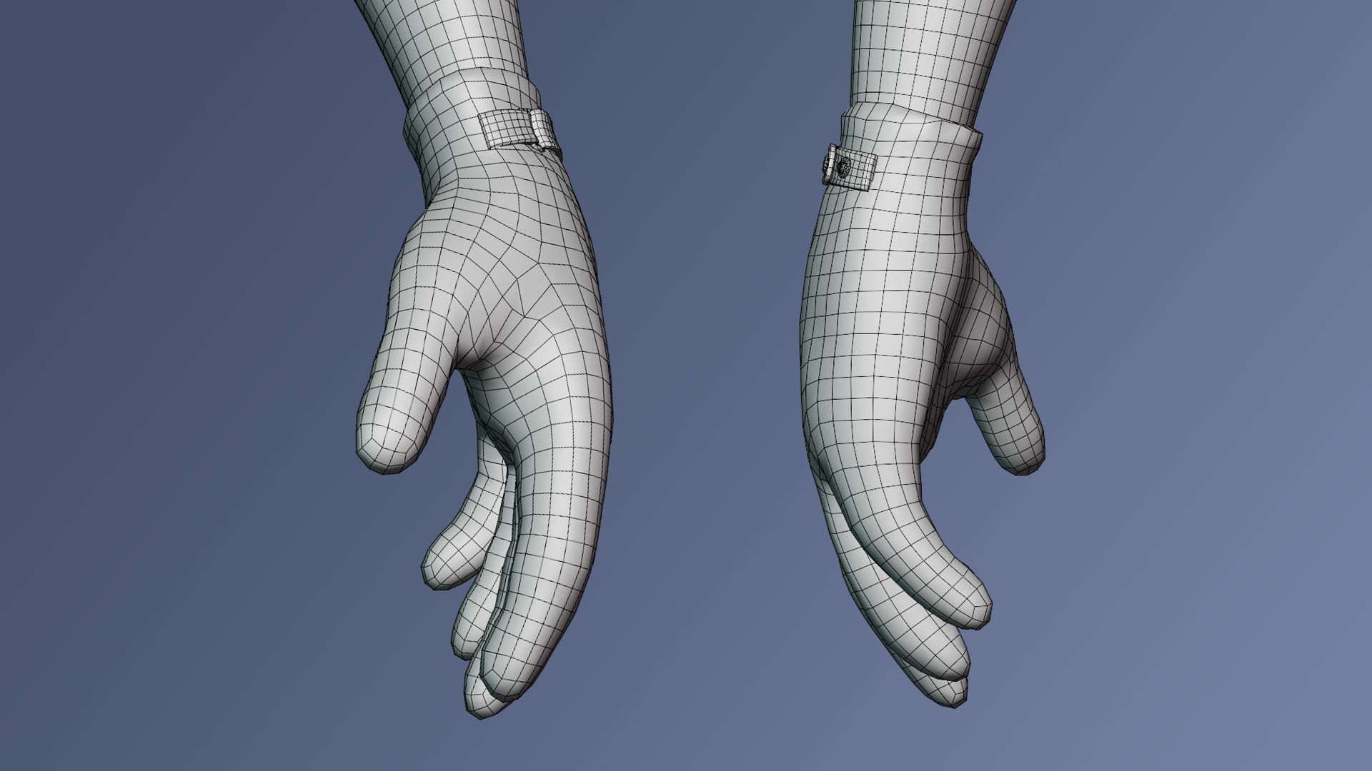Glove Leather Low-poly 3D model_14