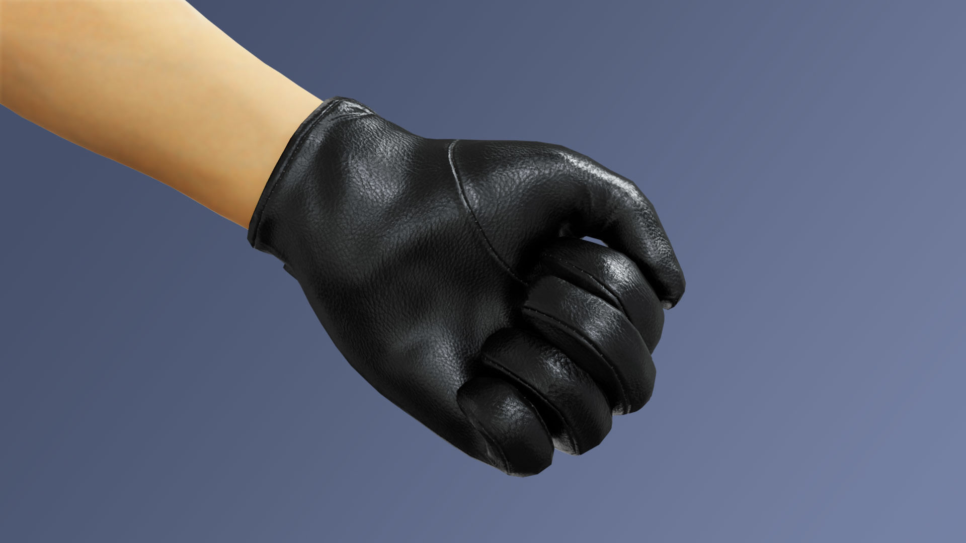 Glove Leather Low-poly 3D model_4