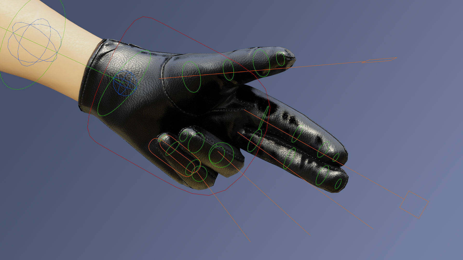 Glove Leather Low-poly 3D model_10