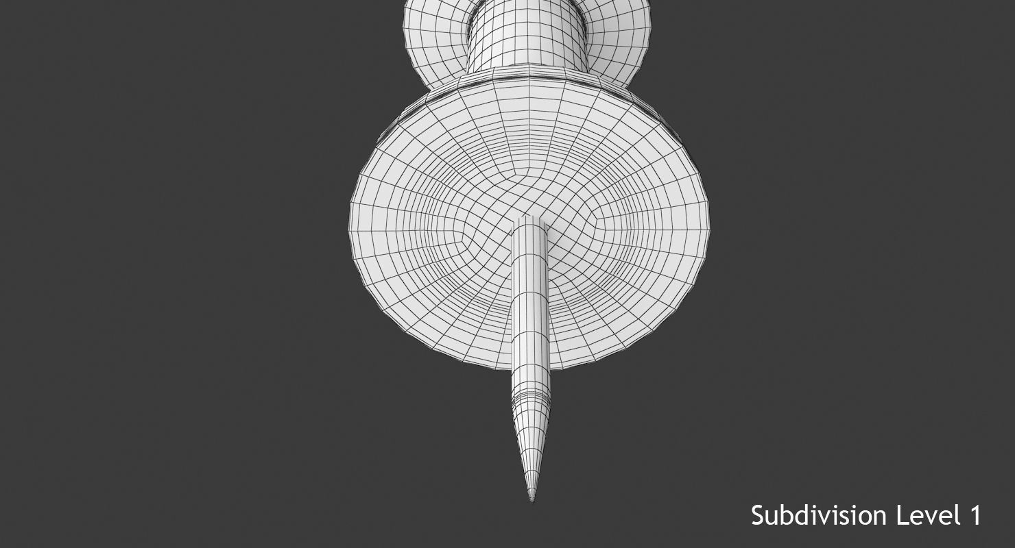 Push Pin Low-poly 3D model_14