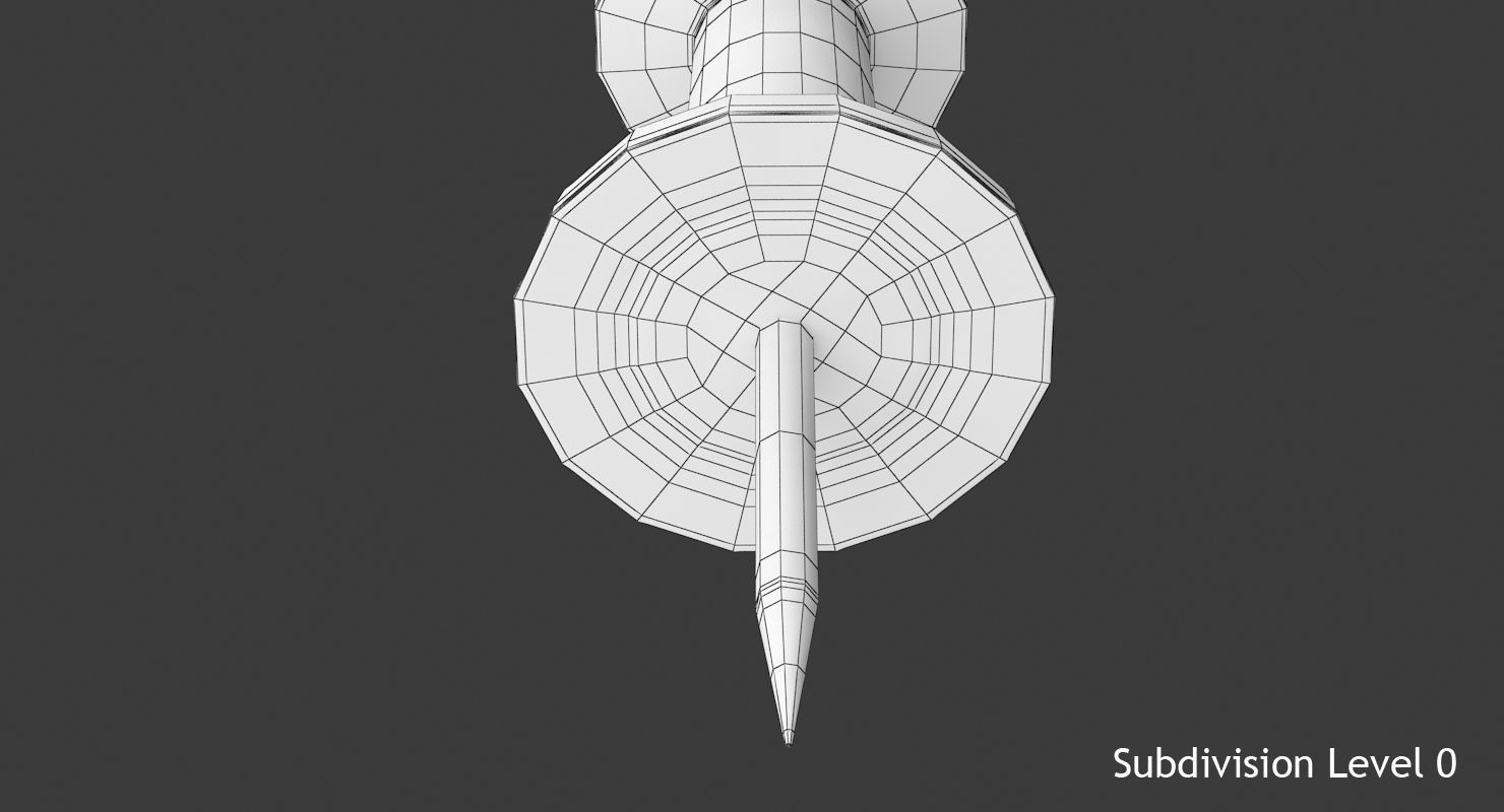 Push Pin Low-poly 3D model_13