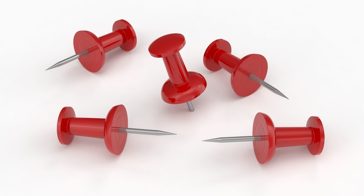 Push Pin Low-poly 3D model_8
