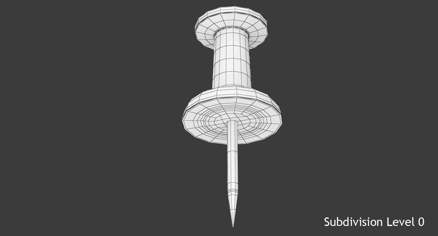 Push Pin Low-poly 3D model_9