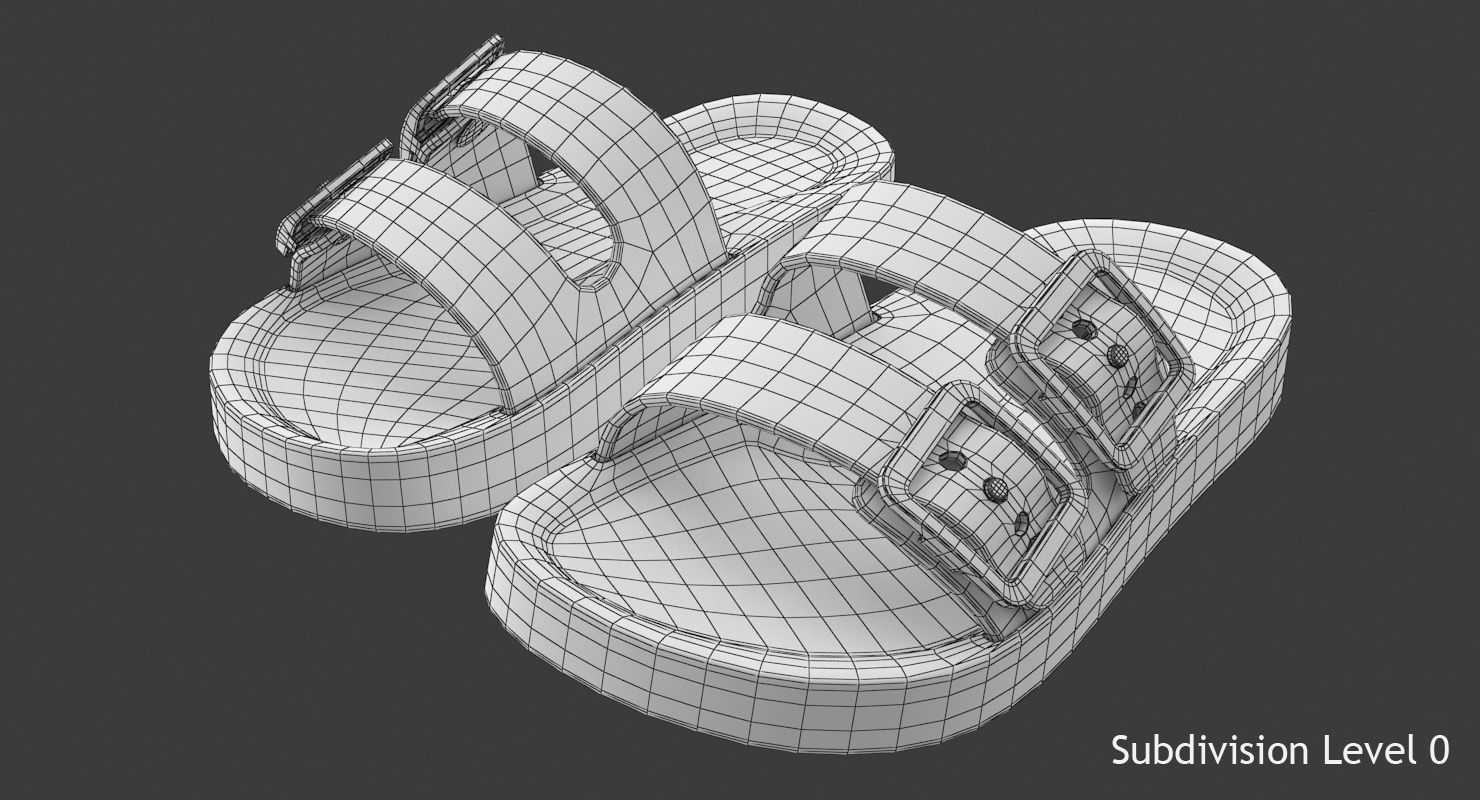 Children Sandals Low-poly 3D model_9