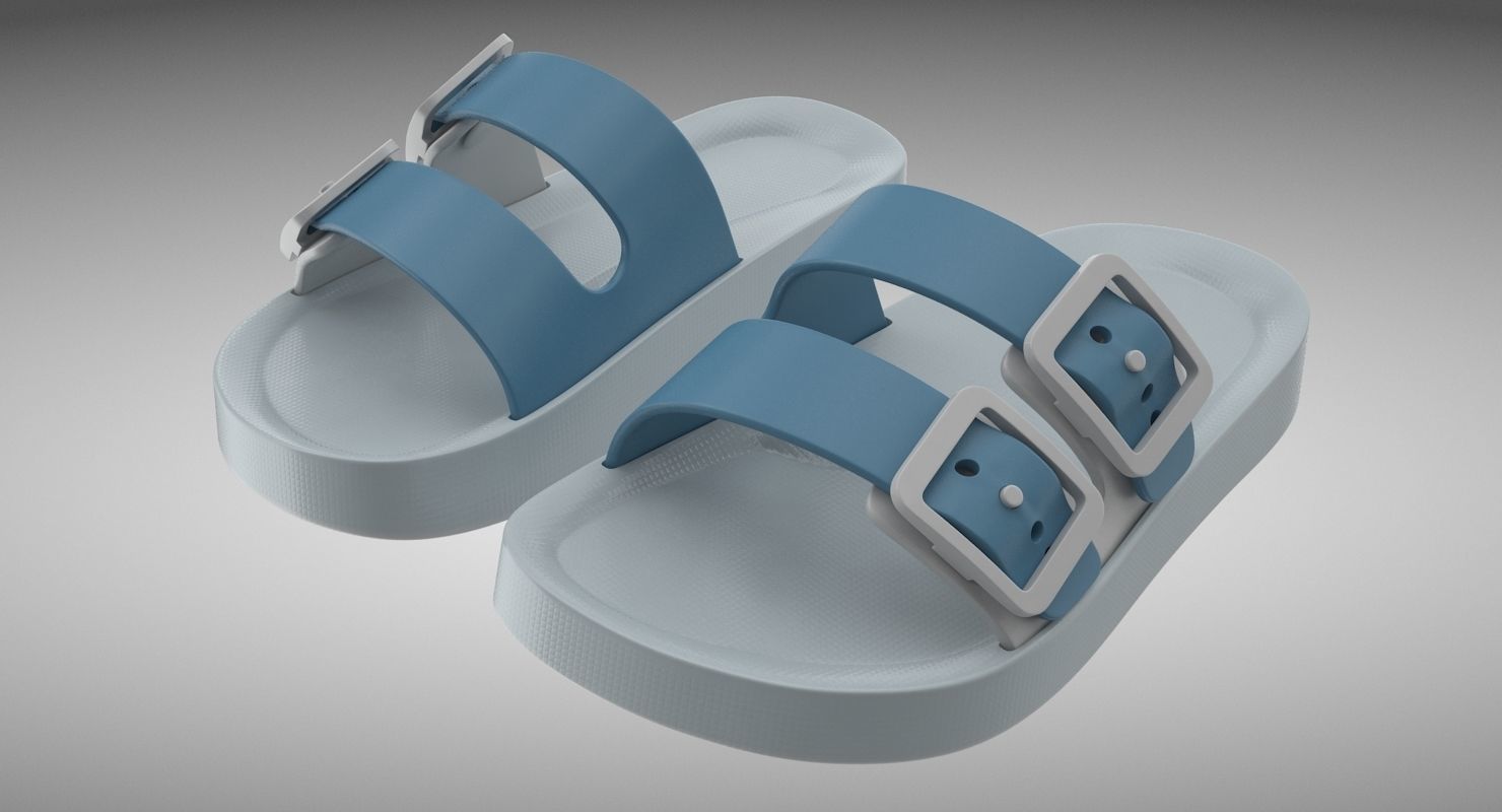 Children Sandals Low-poly 3D model_2