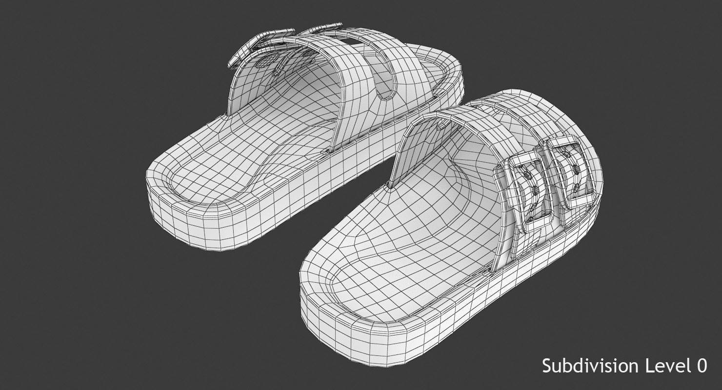 Children Sandals Low-poly 3D model_11