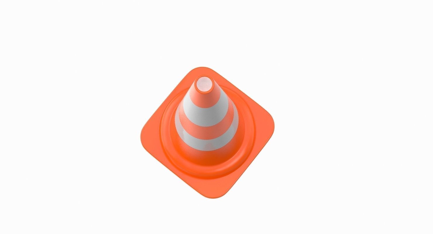 Traffic Cone Low-poly 3D model_3