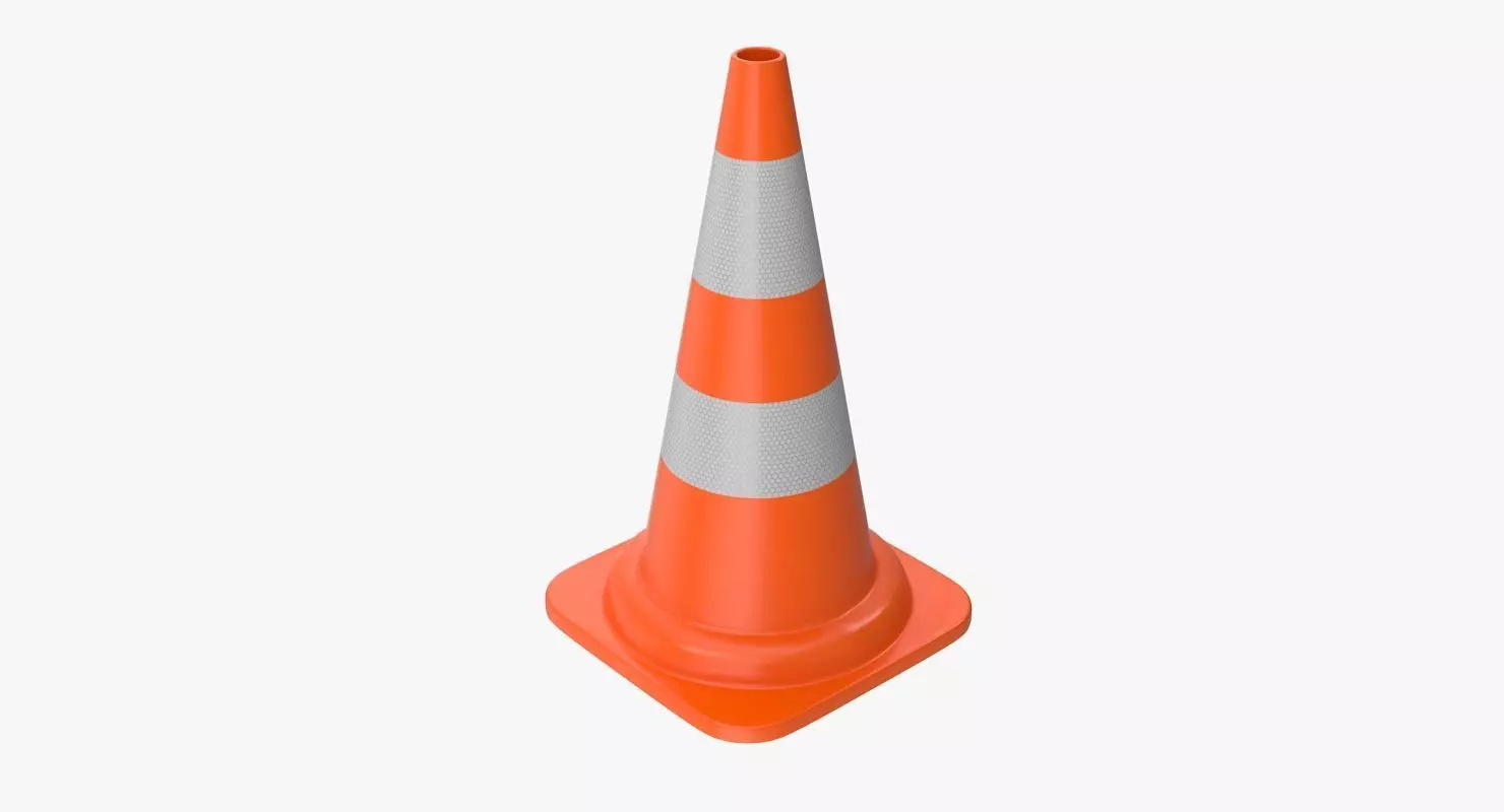 Traffic Cone Low-poly 3D model_0