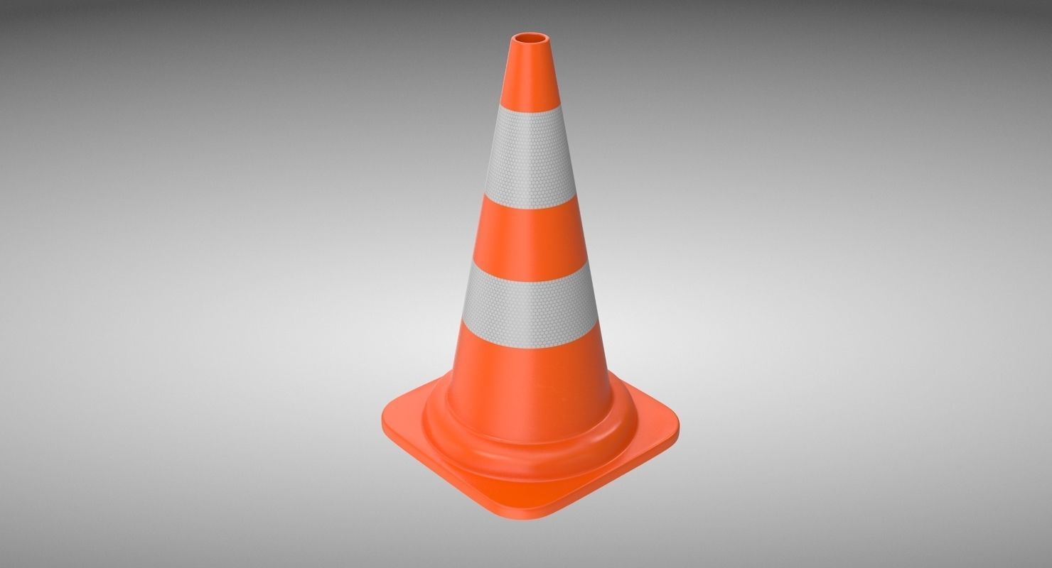 Traffic Cone Low-poly 3D model_2