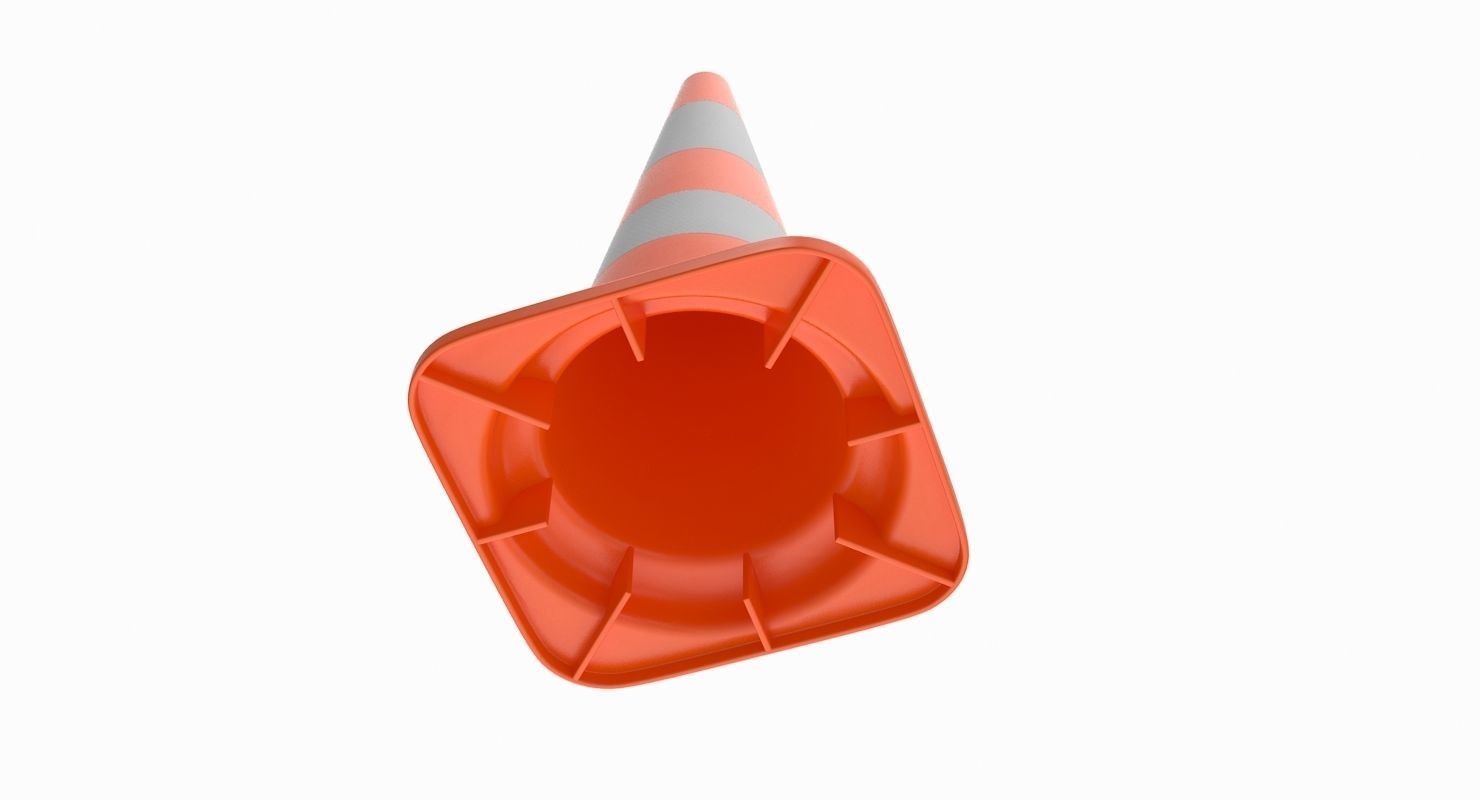 Traffic Cone Low-poly 3D model_4