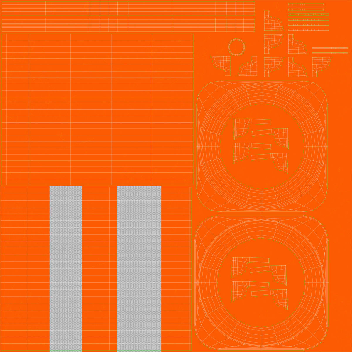 Traffic Cone Low-poly 3D model_15