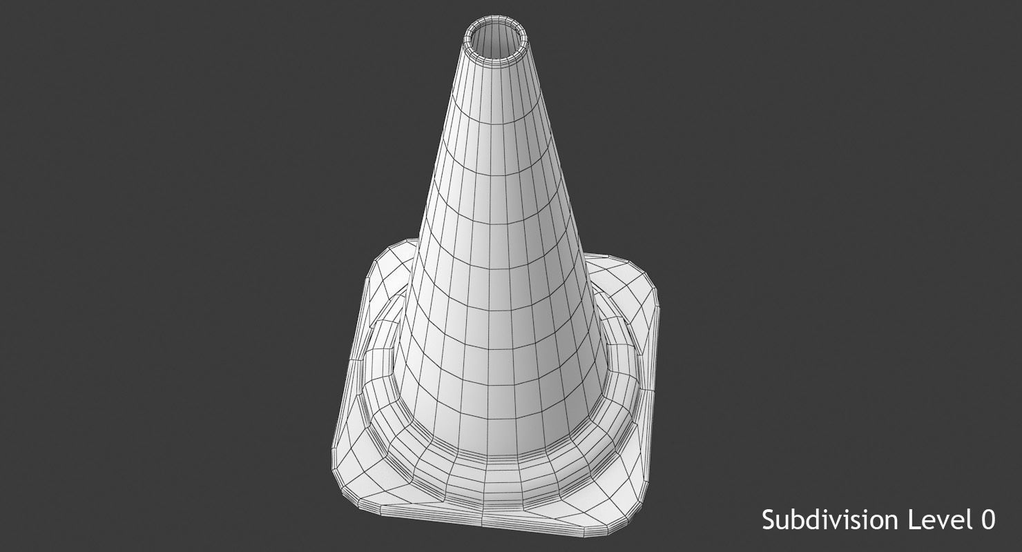 Traffic Cone Low-poly 3D model_13