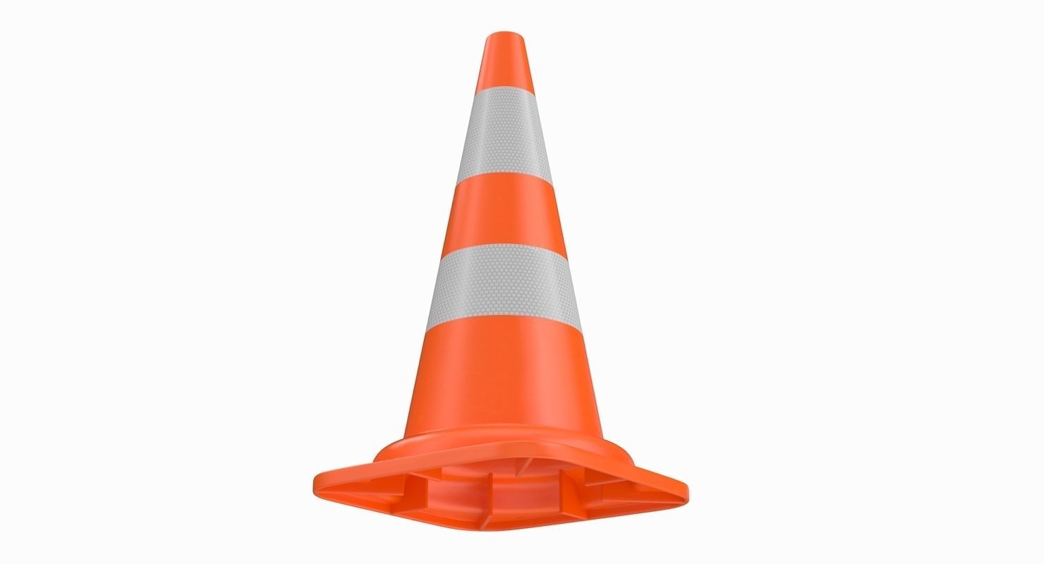 Traffic Cone Low-poly 3D model_5