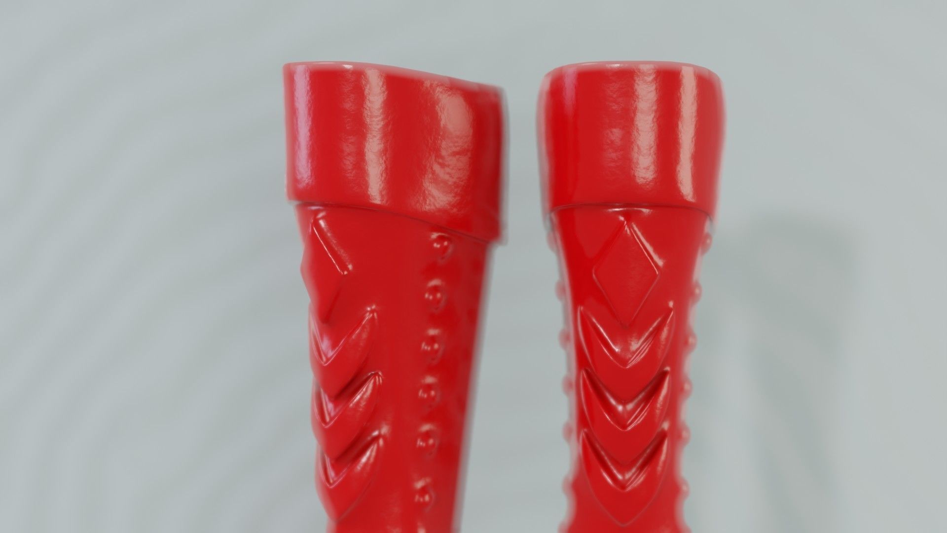Art Decor - Red Shiny Boots Statue Low-poly 3D model_3