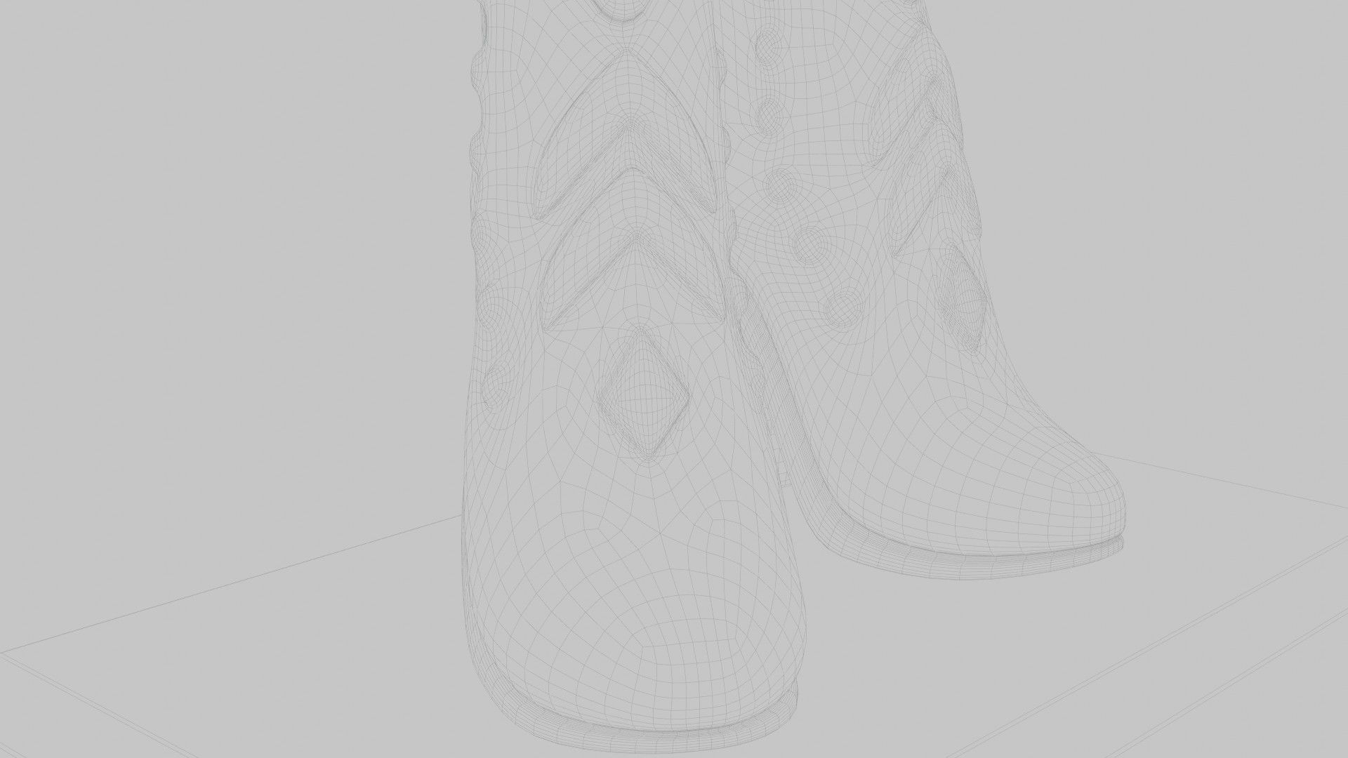 Art Decor - Red Shiny Boots Statue Low-poly 3D model_11