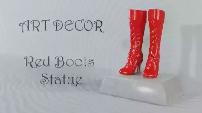 Art Decor - Red Shiny Boots Statue