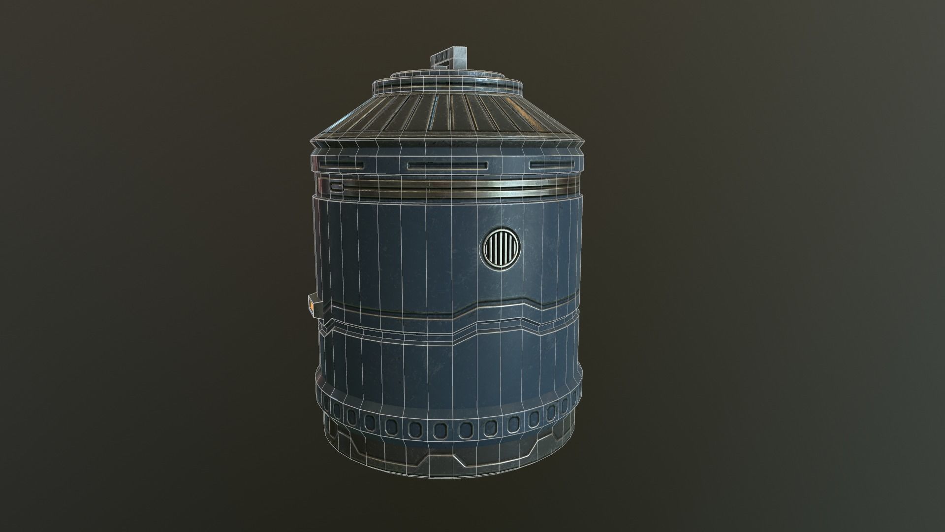 Sci FI Tank Low-poly 3D model_4