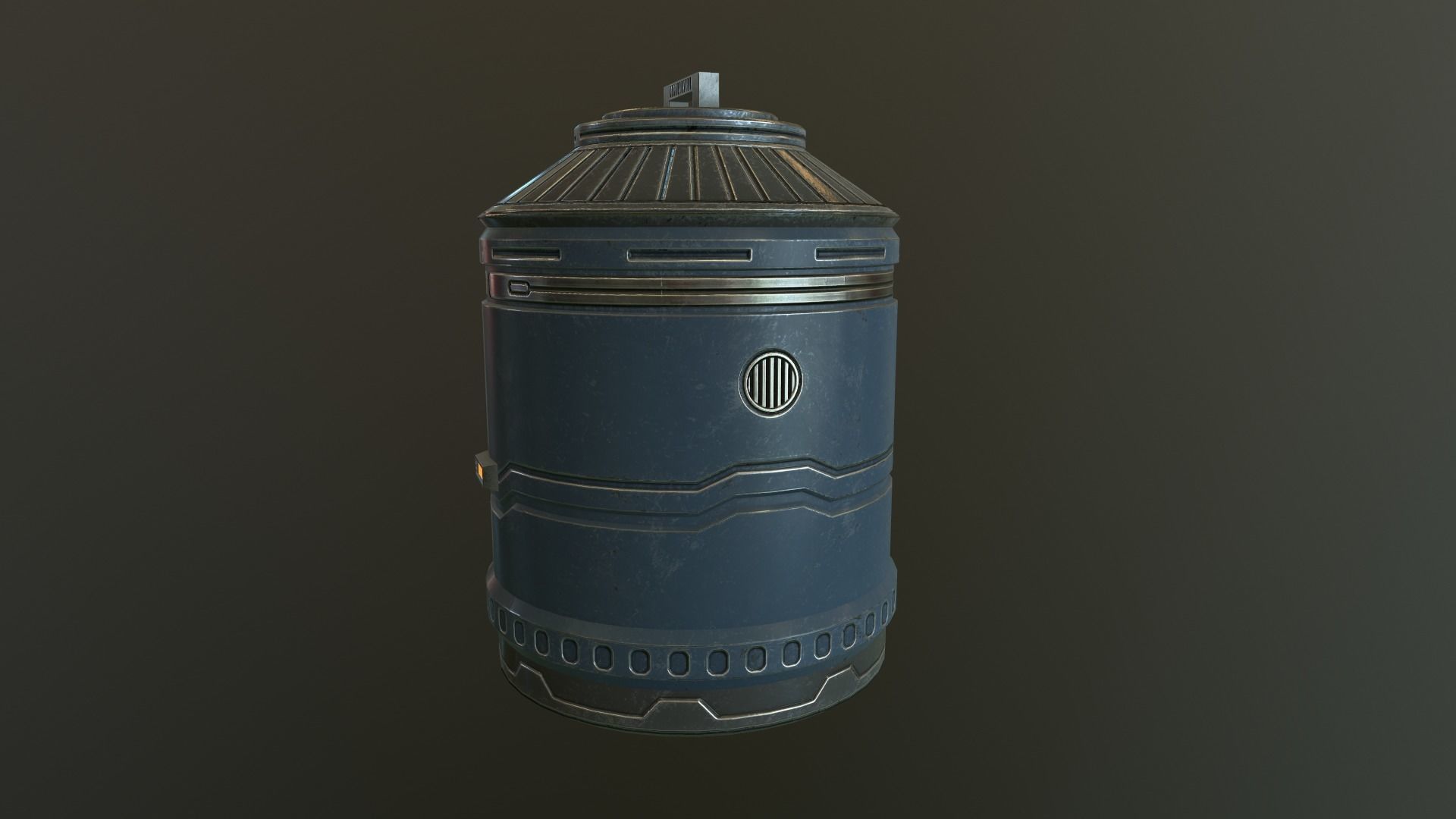 Sci FI Tank Low-poly 3D model_3