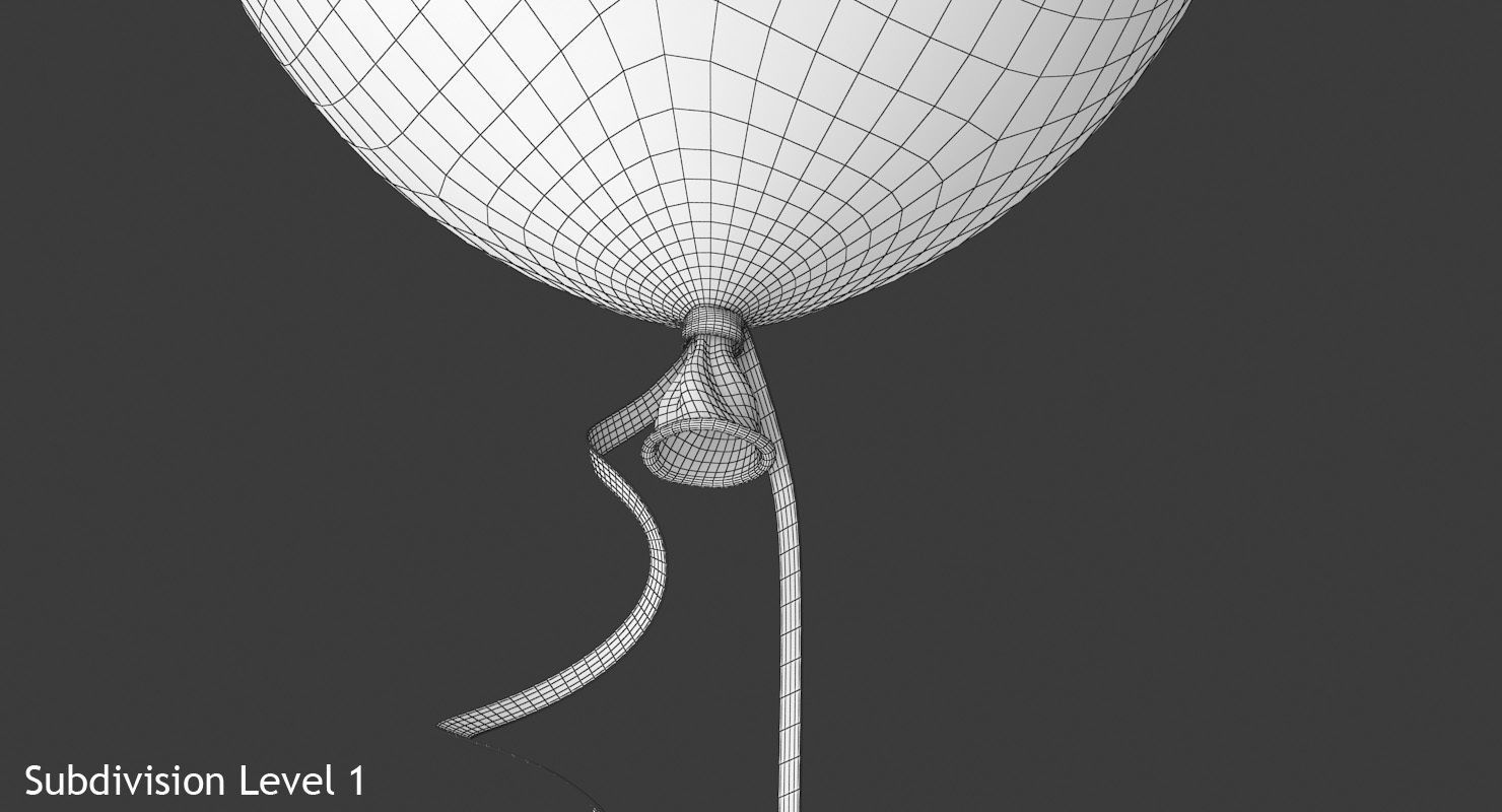 Alphabet on Balloons Low-poly 3D model_14