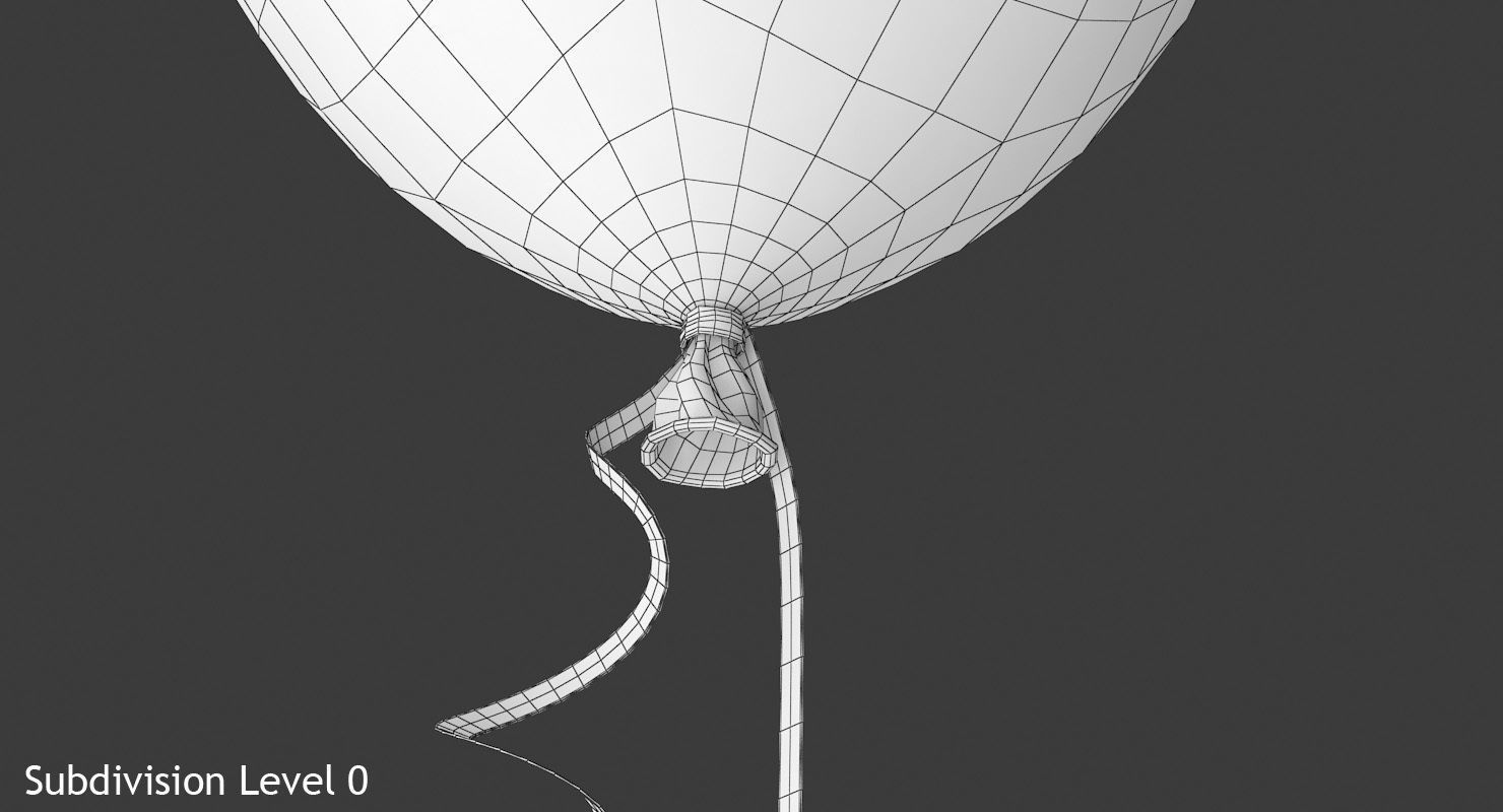 Alphabet on Balloons Low-poly 3D model_13