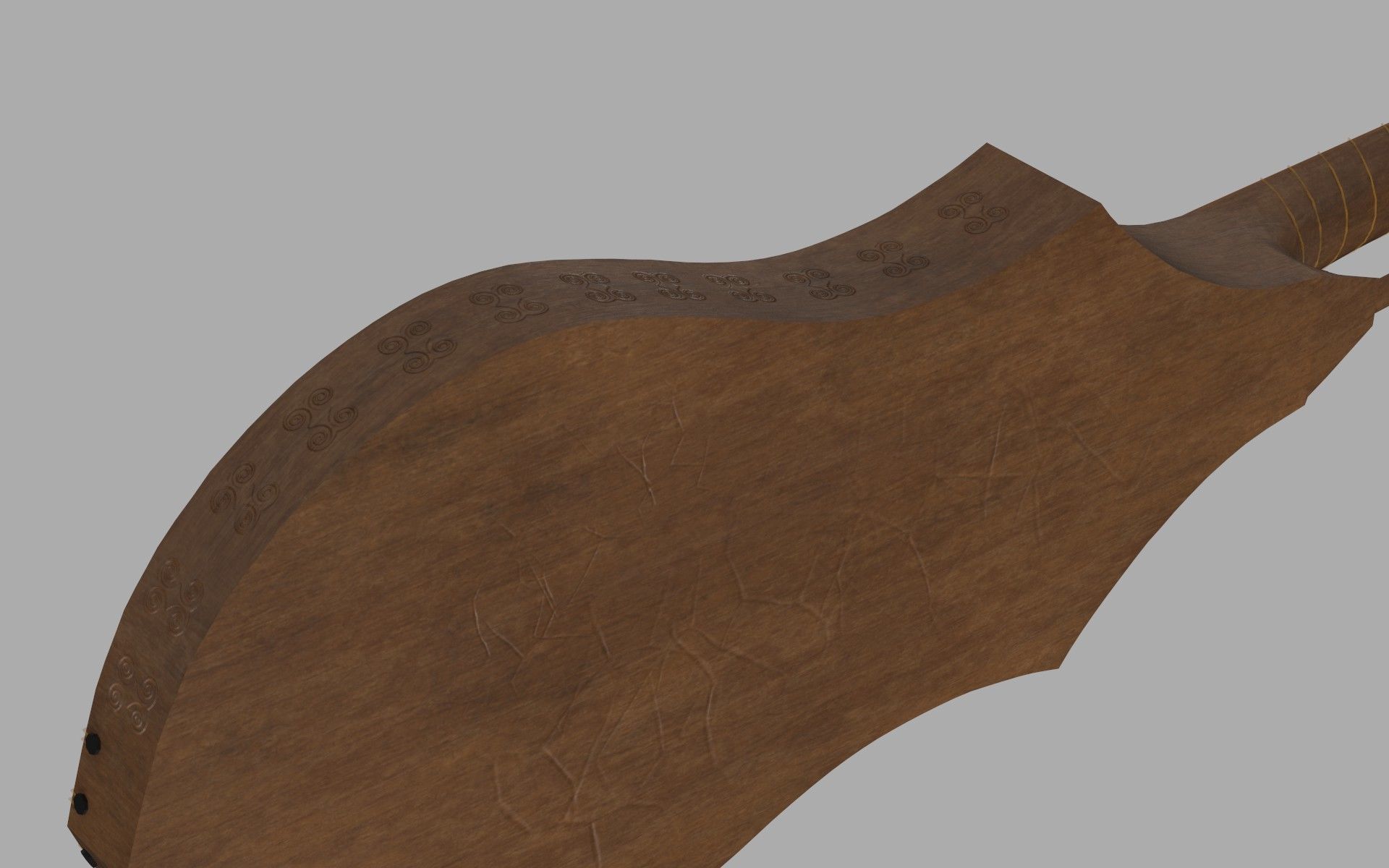 Citole wooden guitar 3D model_3