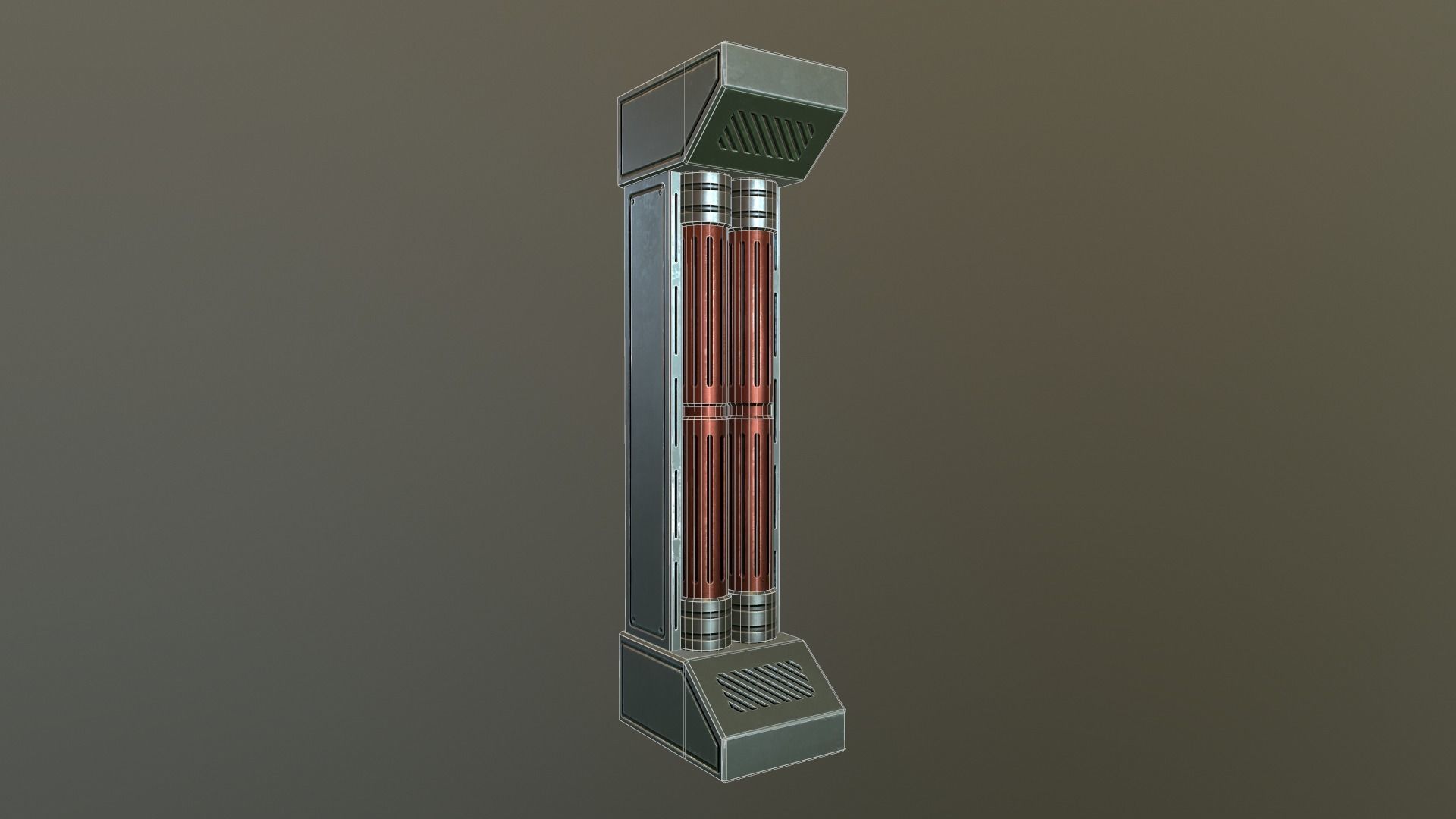 Sci Fi wall Divider Low-poly 3D model_2