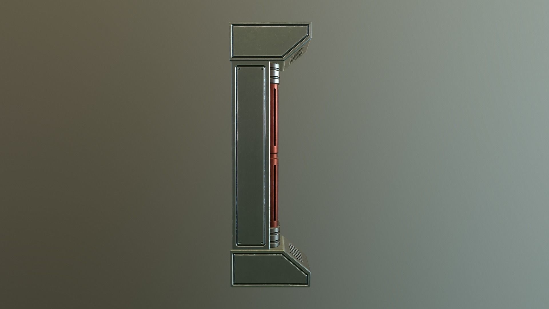 Sci Fi wall Divider Low-poly 3D model_6
