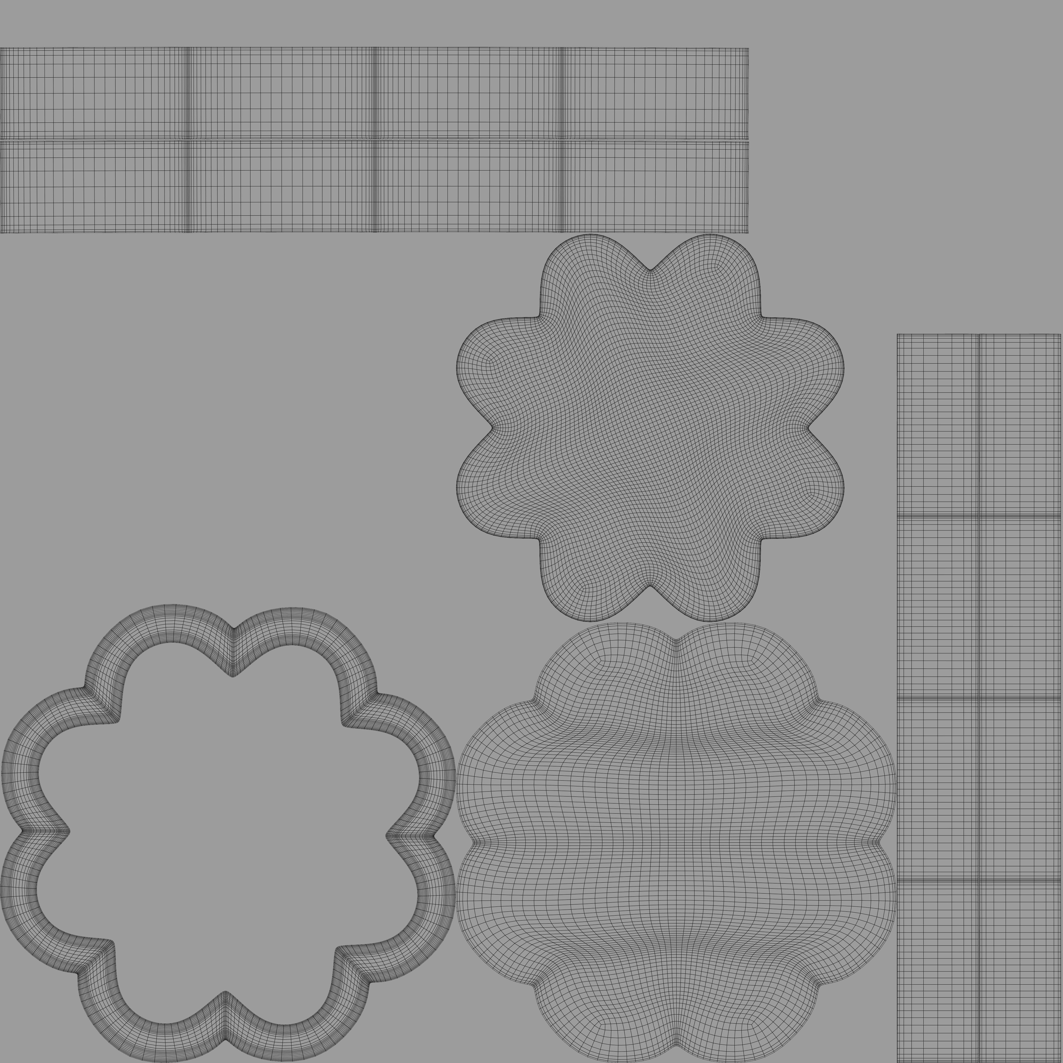 Octagonal mosaic fountain 3D model_12