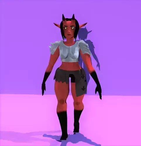 Female Demon Low-poly 3D model