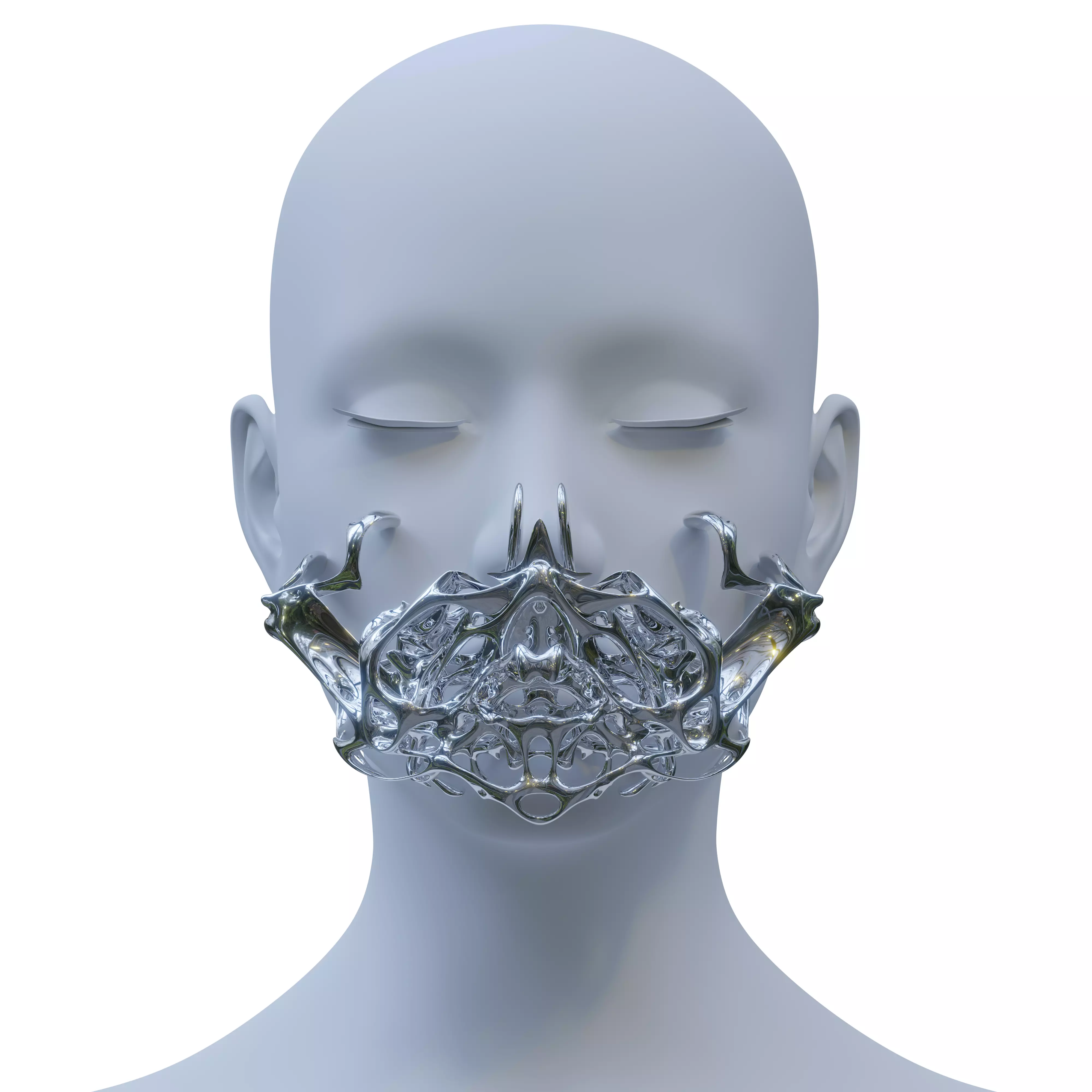 Chrome mask 01 3D model_0