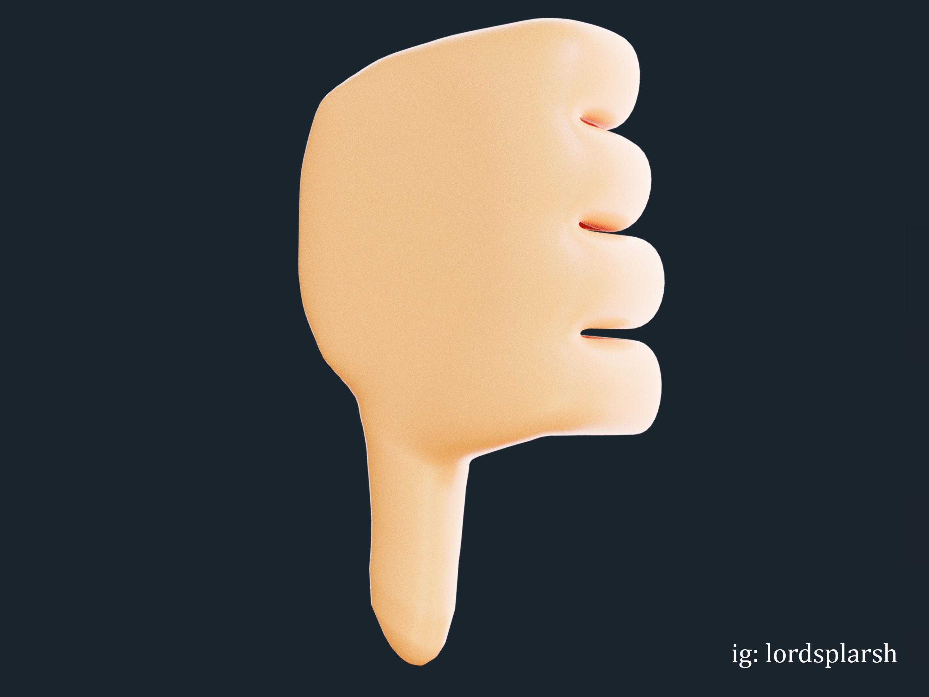 Animated Dislike 3D Emoji Low-poly 3D model_6