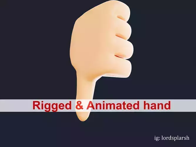 Animated Dislike 3D Emoji Low-poly 3D model