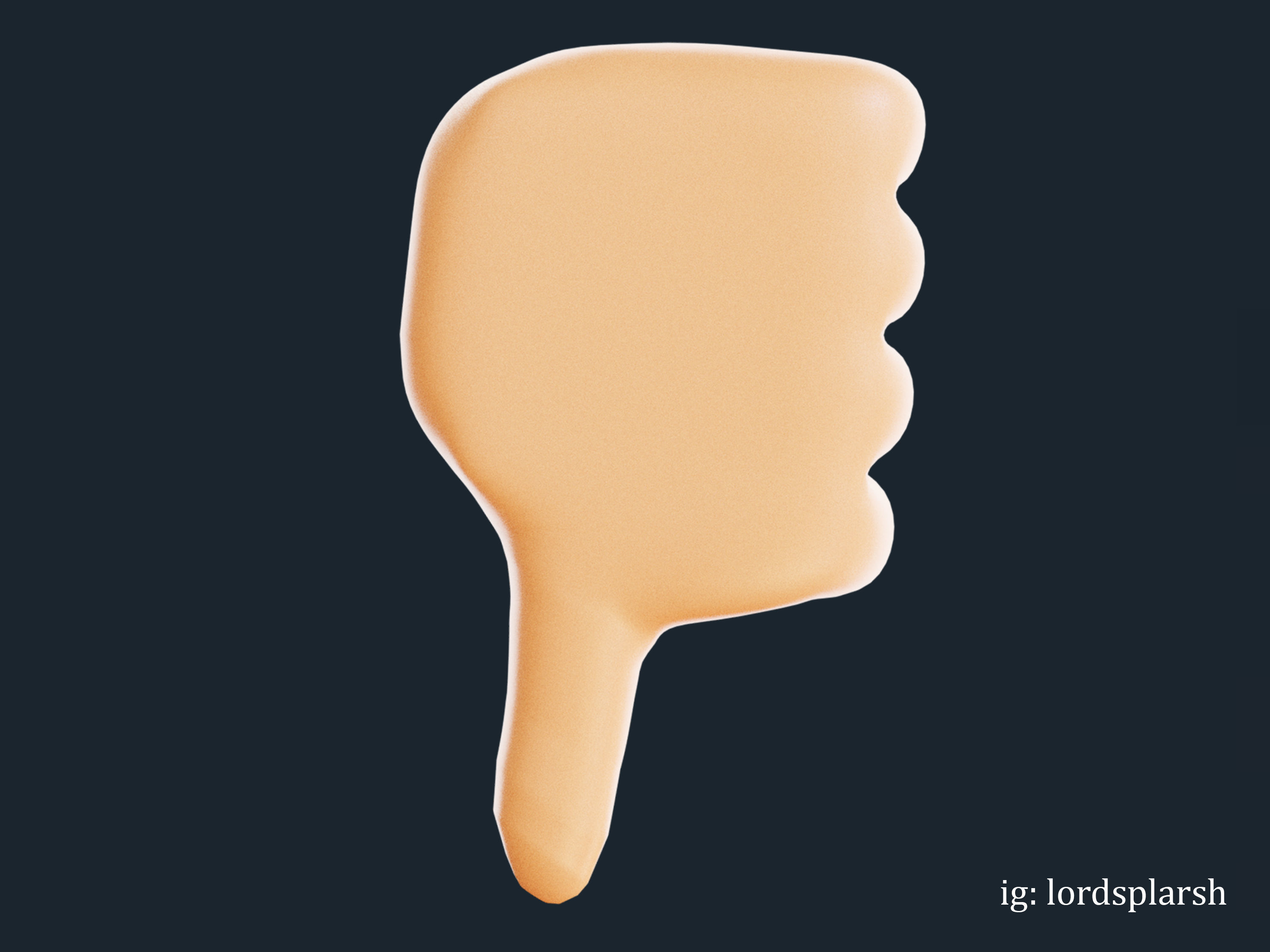 Animated Dislike 3D Emoji Low-poly 3D model_3