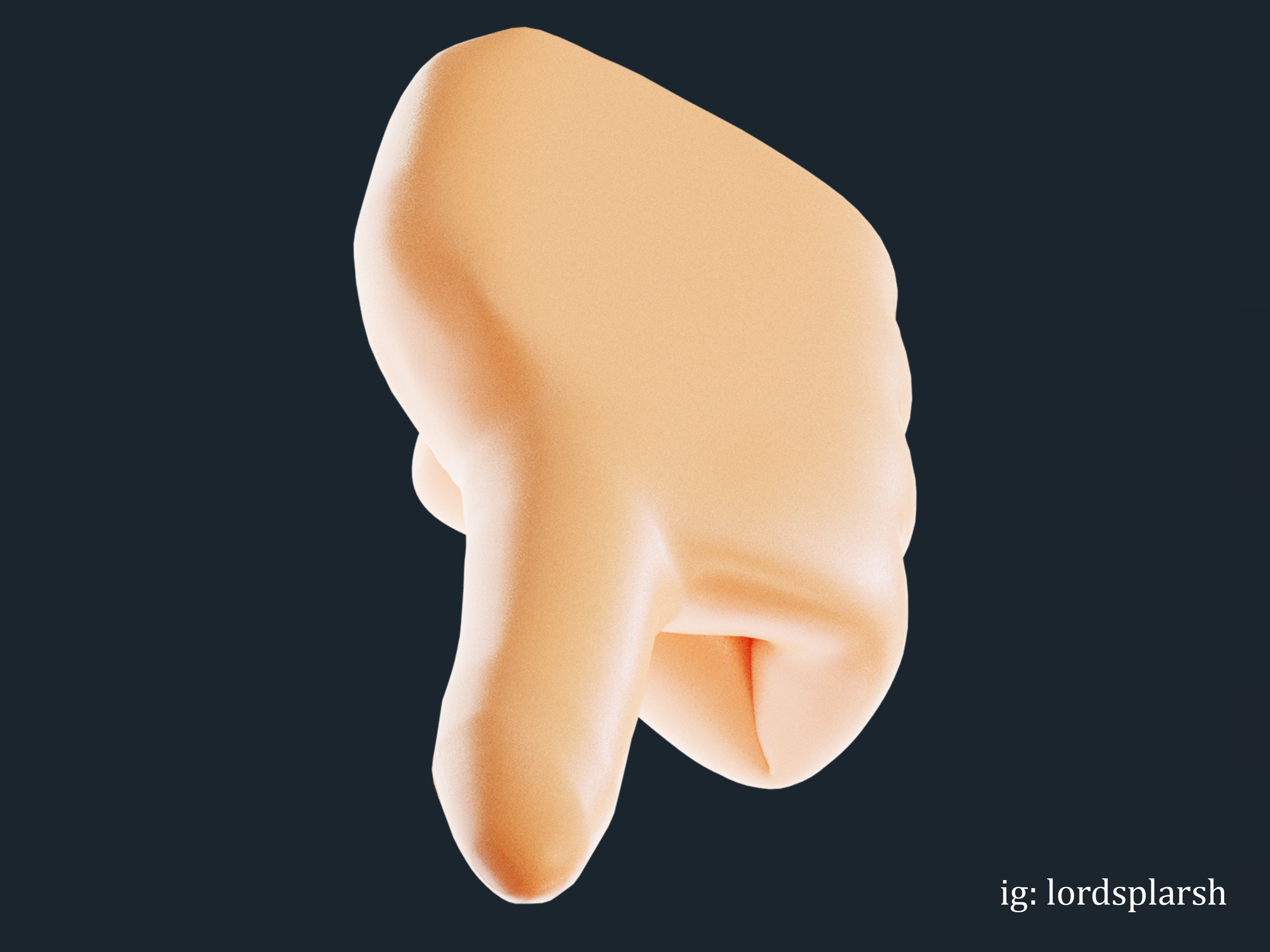 Animated Dislike 3D Emoji Low-poly 3D model_5